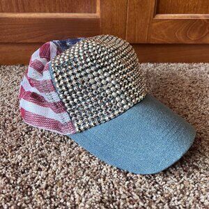 American‎ Flag Rhinestone Y2K Cap 🇺🇸